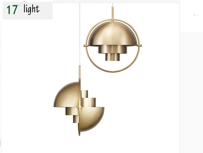

Interior half ball circle hanging lamp gold color for restaurant plated single head nordic style