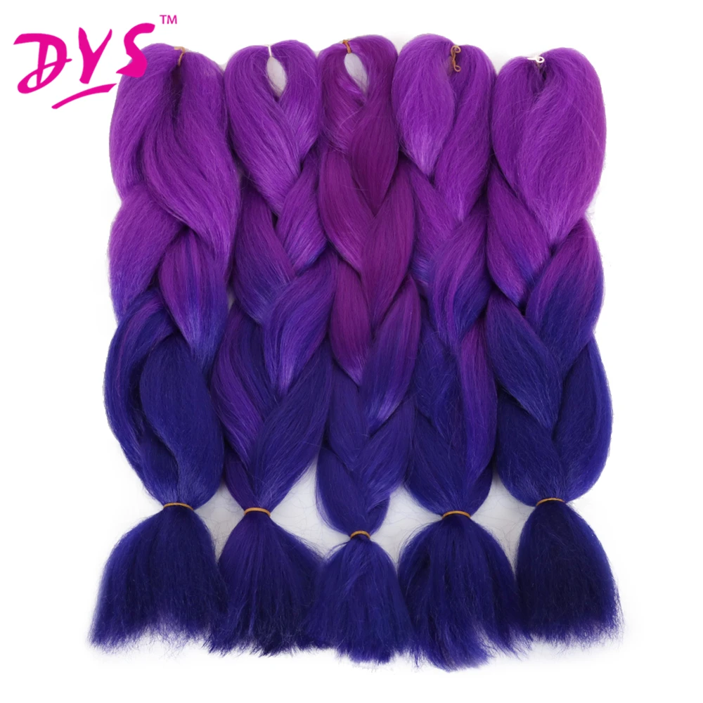 Deyngs Two Tone GreyPurple Ombre Kanekalon Braiding Hair Jumbo Braid Hair Extensions African Synthetic Braiding Hair 100gpcs (8)