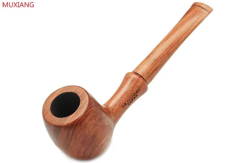 2 rosewood straight smoking pipe with wooden mouthpiece stem good look