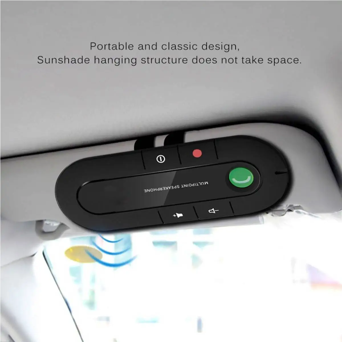

Portable Car Hands-free bluetooth Receiver Clip-on Sun Visor Wireless bluetooth Car Mobile Vehicle Speakerphone Music Receiver