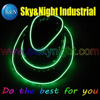 

Flexible EL Neon Flashing Cap Hat fashion caps blinking hats with Lemon color +Free shipping
