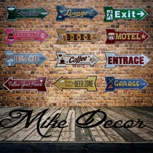 [Mike86] кофе пиво гараж кекс выход Винтаж стрелка нерегулярные оловянный Знак подарок ремесло настенная табличка для кафе супермаркет Декор YC-649