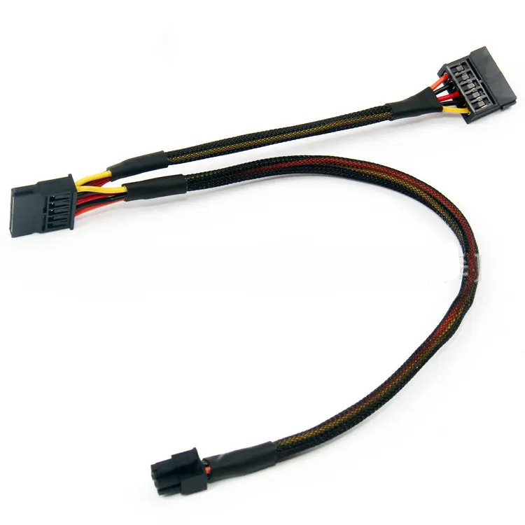 500PCS 18AWG HDD SSD Power Expansion Cable Dual SATA 15Pin Charging