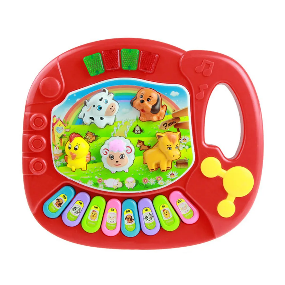 2019 canciones de música nueva útil bebé chico granja Animal música de Piano de juguete de desarrollo amarillo Brinquedo Educativo más bajo PrcieH5