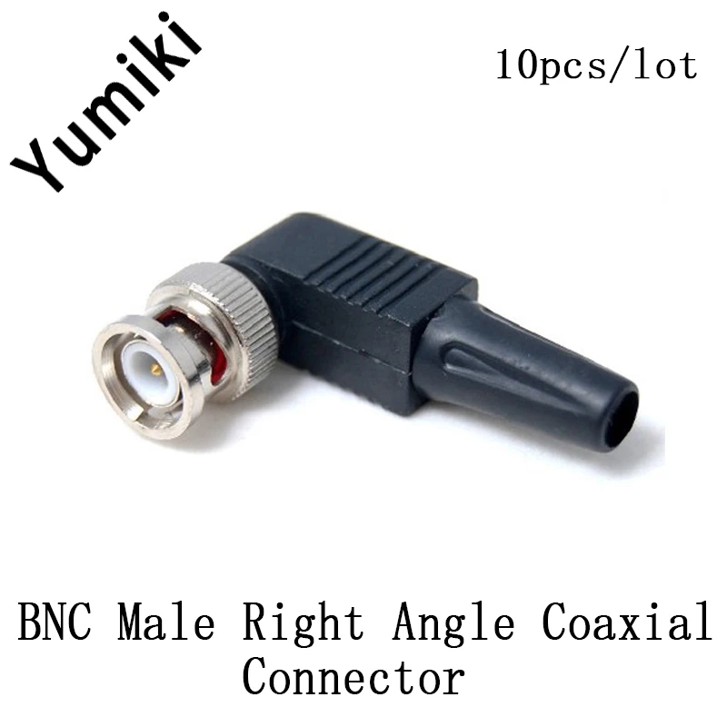 

10pcs/lot CCTV RG59 BNC male solderless right angle connector BNC Male Right Angle Coaxial Connector For RG59