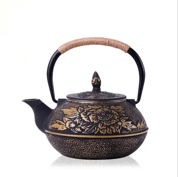 

Drinkware Japanese Cast Iron Teapot Uncoated Kung Fu Penoy Tea Pot With Filter Handpainted Kettle Tetera De Hierro Fundido
