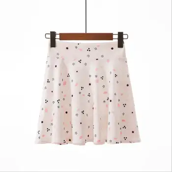 

2018 spring and summer women's fashion Laptop skirt high waist elastic waist student skirt