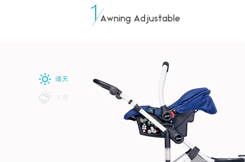 4 в 1 детская коляска с тремя колесами, высокий пейзаж, может сидеть и лежать, детская коляска может быть повернута в складной светильник