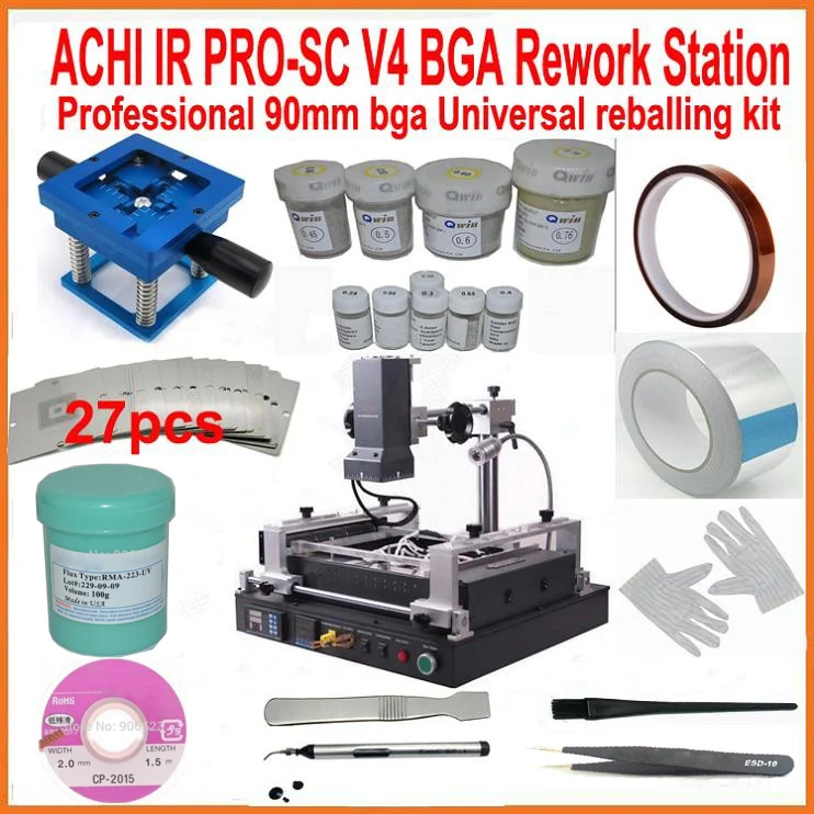 ACHI IR PRO SC V4 паяльная станция Ремонт материнской платы машина+ Professional 90 мм bga-комплект полный набор 21 подарки