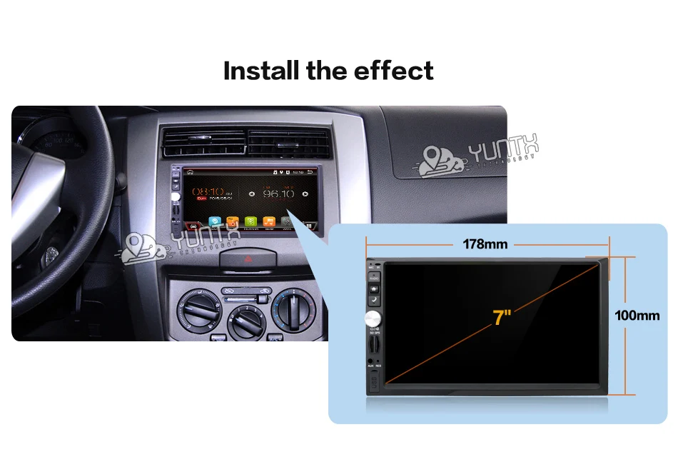 Discount Bosion Android 7.1 7 inch Universal Car Stereo GPS Navigation 2 Din Radio AUX Bluetooth Camera For Volkswagen/Ford fiesta etc 13