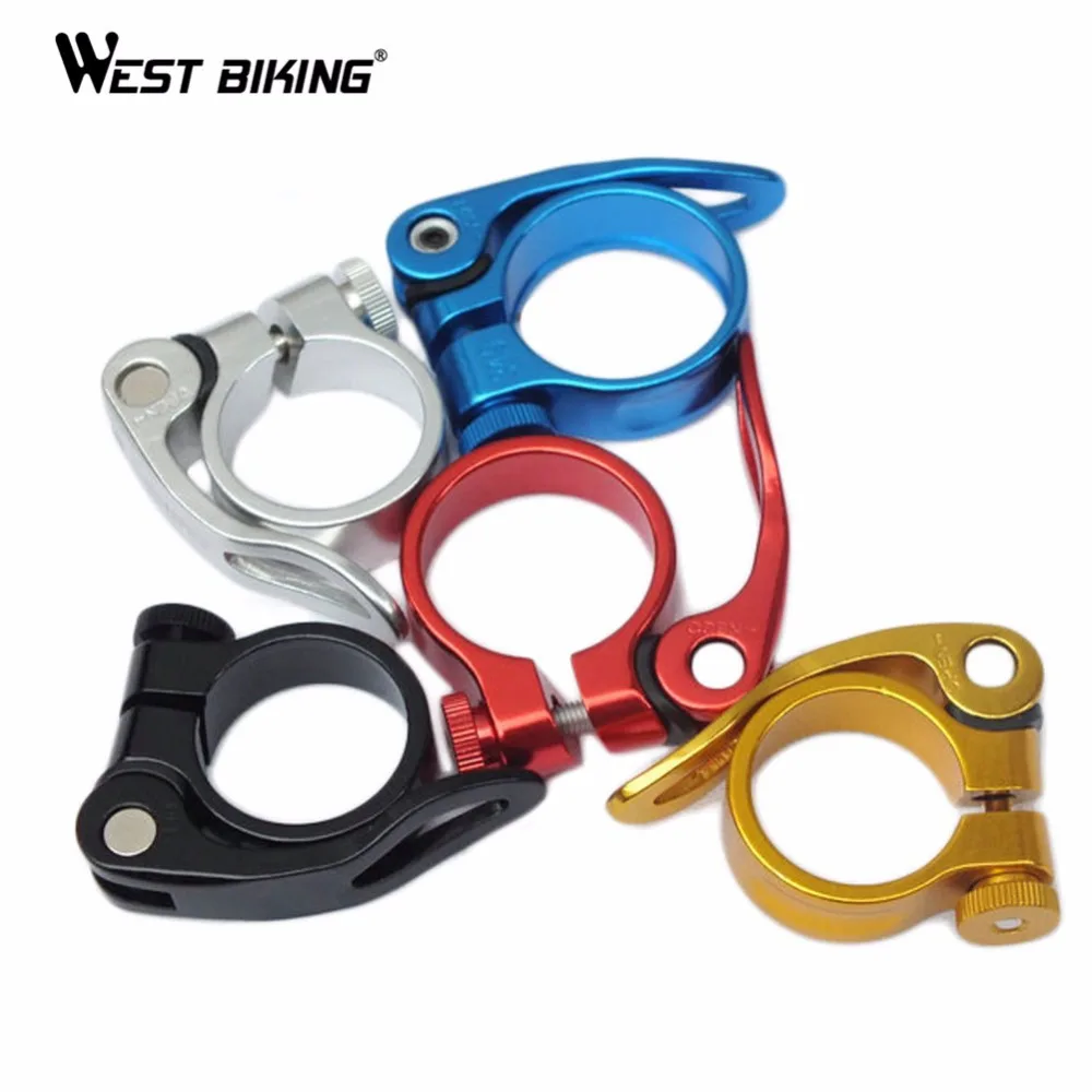 WEST BIKING 31.8mm Bike Seatpost Clamping Mechanism Black/Gold/Red/Blue/Silver MTB Clips Cycling