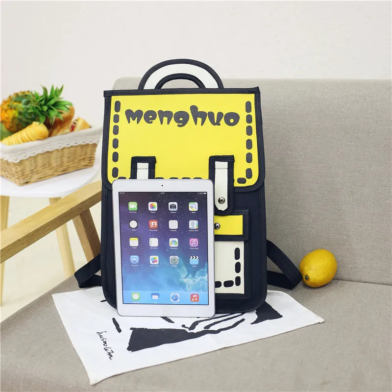 Menghuo 3D Anime Bag Cartoon Women Backpack School Bag 3D Style Canvas 2D Travel Drawing Book Mochila for Teenagers Girl Mochila (10)
