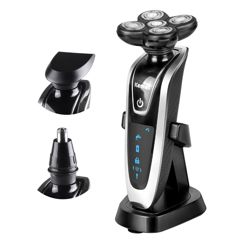 

Kemei 3 in1 Electric Shaver Multifunctio Rechargeable 5 Blade Washabl Shaving Razors Men Face Care 5D Floating 5886
