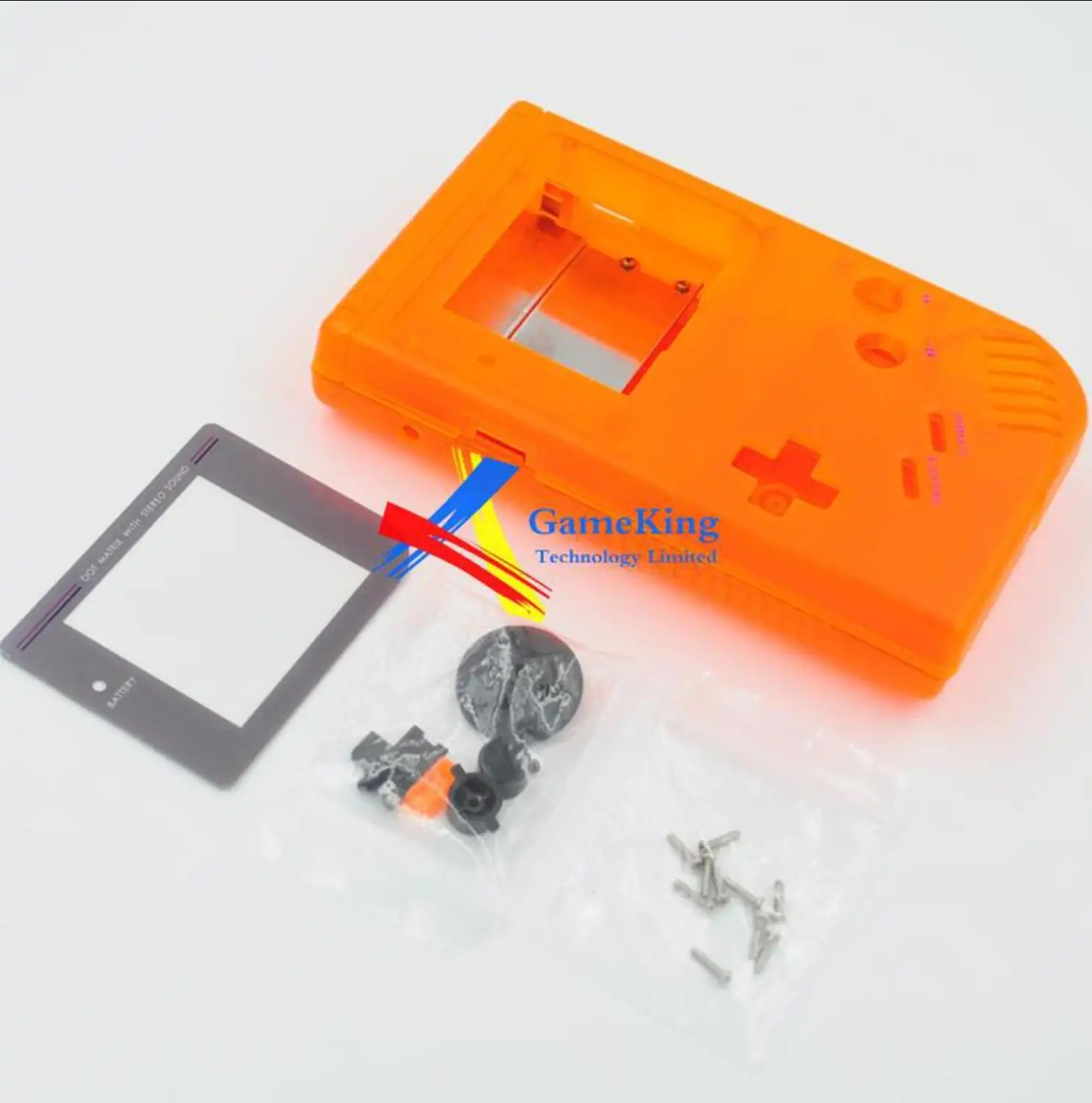 Kinglosoo Полный Корпус в сборе для GBO GB DMG shell чехол для nintendo Gameboy - Цвет: Clear orange