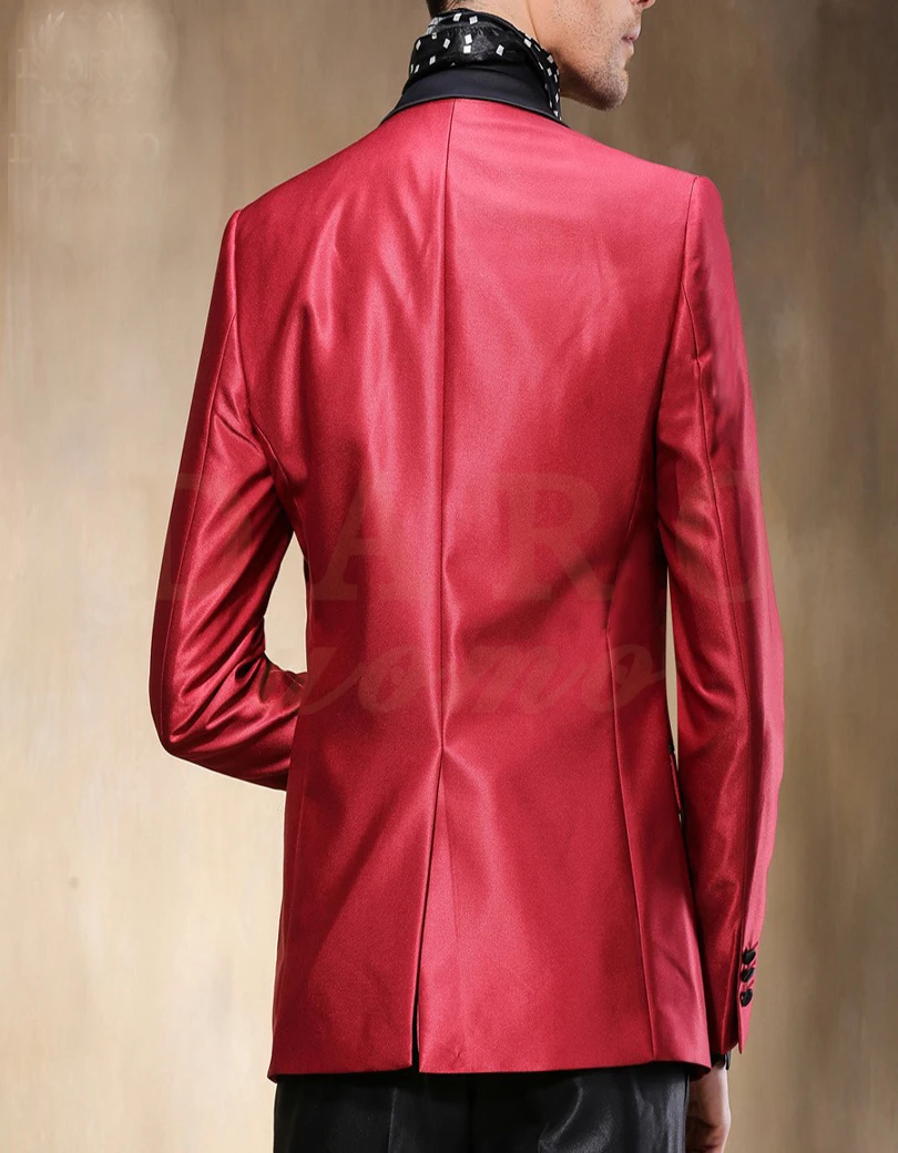 Tailor Made Mens Performing Suit Pesked Lapel One Button Fit Evening Suit Blazers Casual Suits For Wedding Party (jacket+pants)