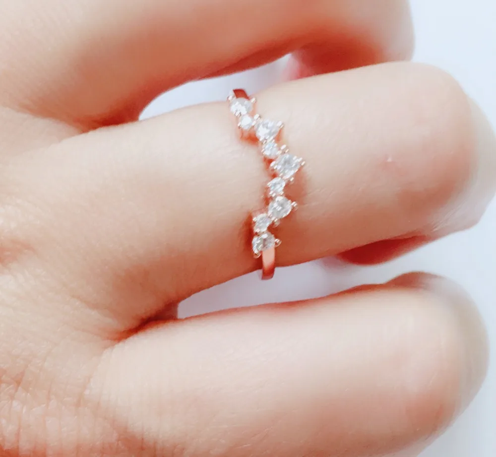 

S925 Sterling Silver Moon Shape Fashion Rings - 062