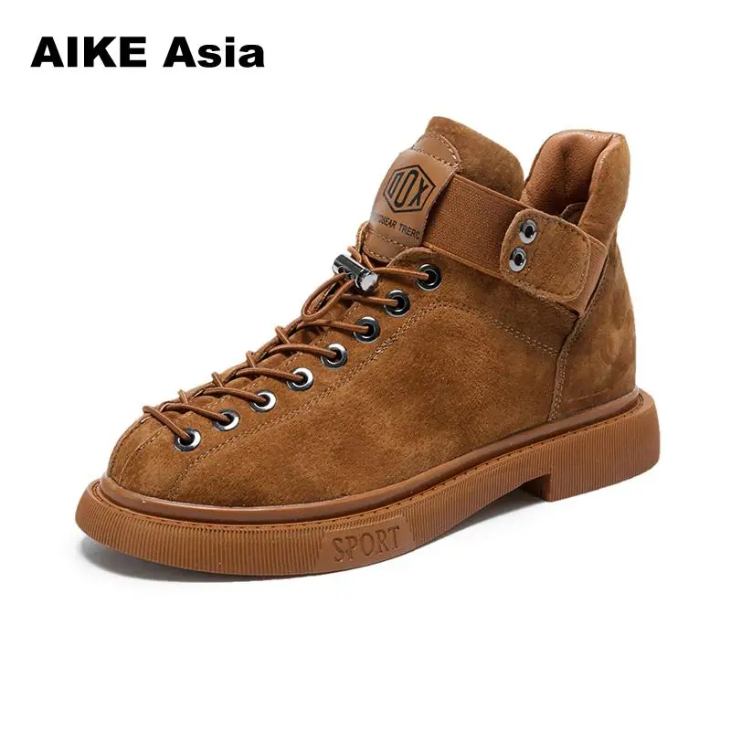 

2018 NEW Women Boots Lace up Solid Casual Ankle Martin Round Toe Shoes winter snow boots warm british style Cross-tied