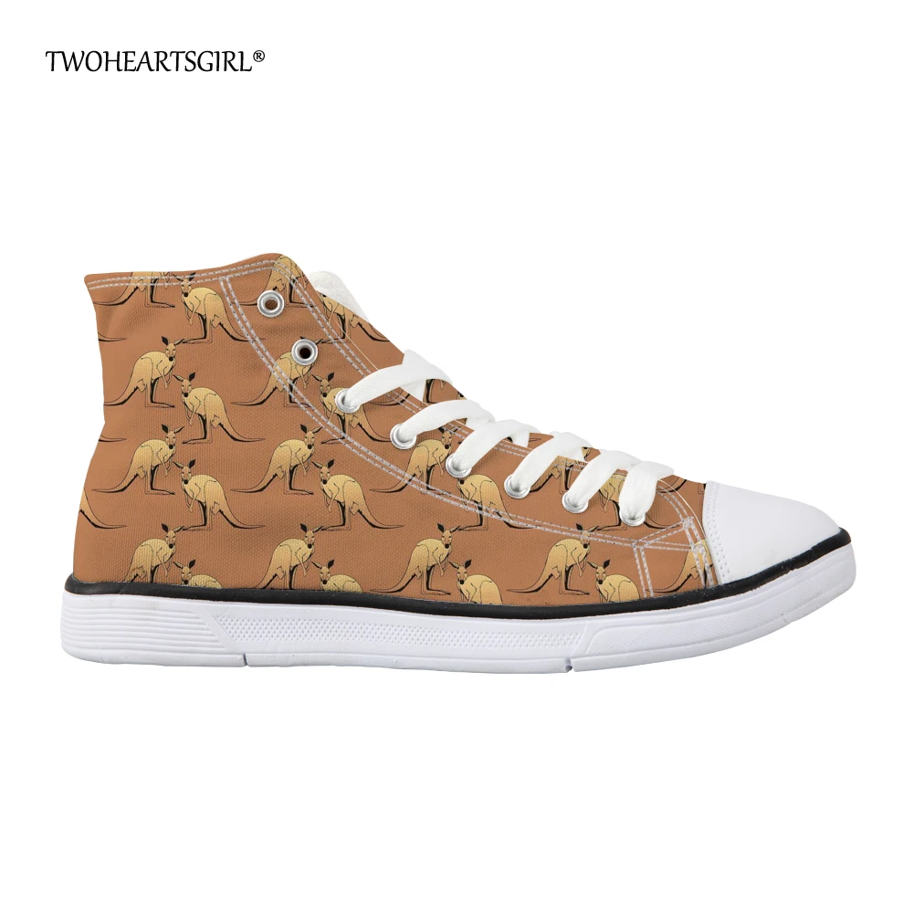 Twoheartsgirl Kangaroo Goat Printed Vulcanized Shoes for