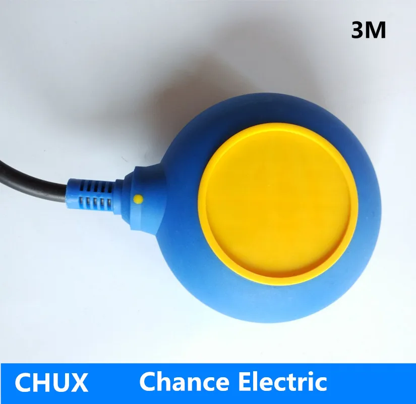 

3m cable Float Switch for Industry liquid Fluid Level Sensor yellow blue color round type float switch pump (CX-M15-3)