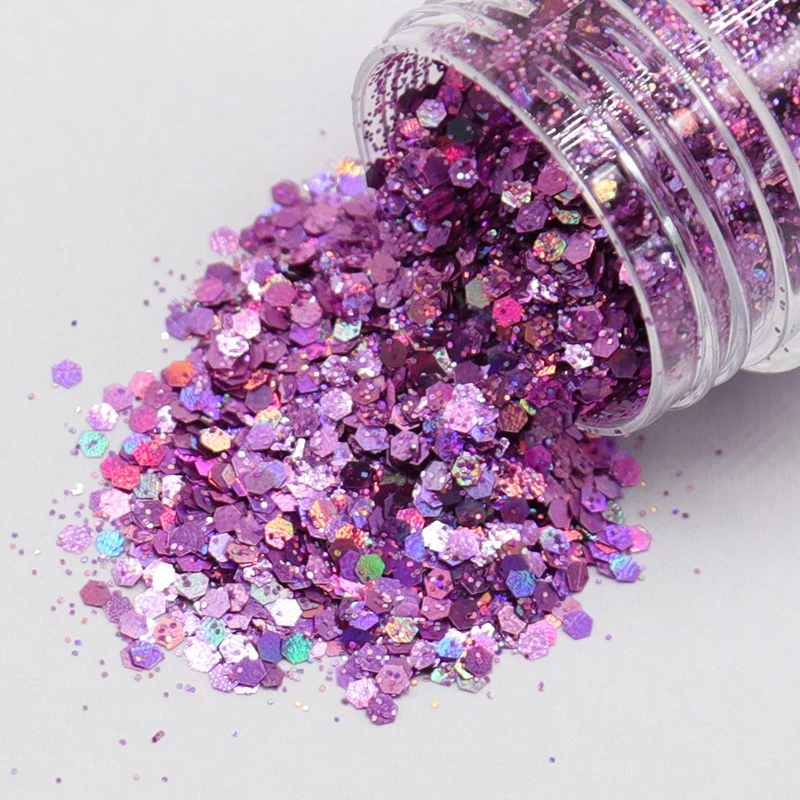 

1 Box Holo Glitter For Nails Acrylic Kit Rainbow Holographic Glitter DUST Flakes Nail Decoration Paper Craft Supplies AB Purple