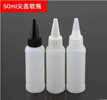 

Wholesale 50ml Soft Squeezable Bottle White Color Tip Cap Can be Kneaded Trial Pack Sample Bottle 20pcs/lot