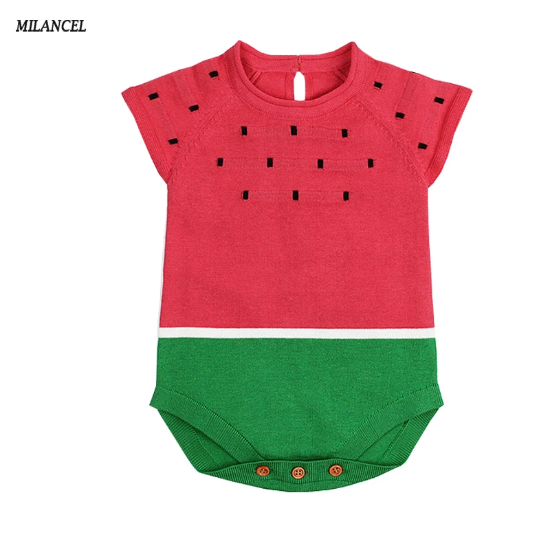 

MILANCEL 2018 Summer Baby Boys Clothing Knitted Baby Girls Bodysuits Watermelon Style Boys Bodysuits Cotton Girls Clothes