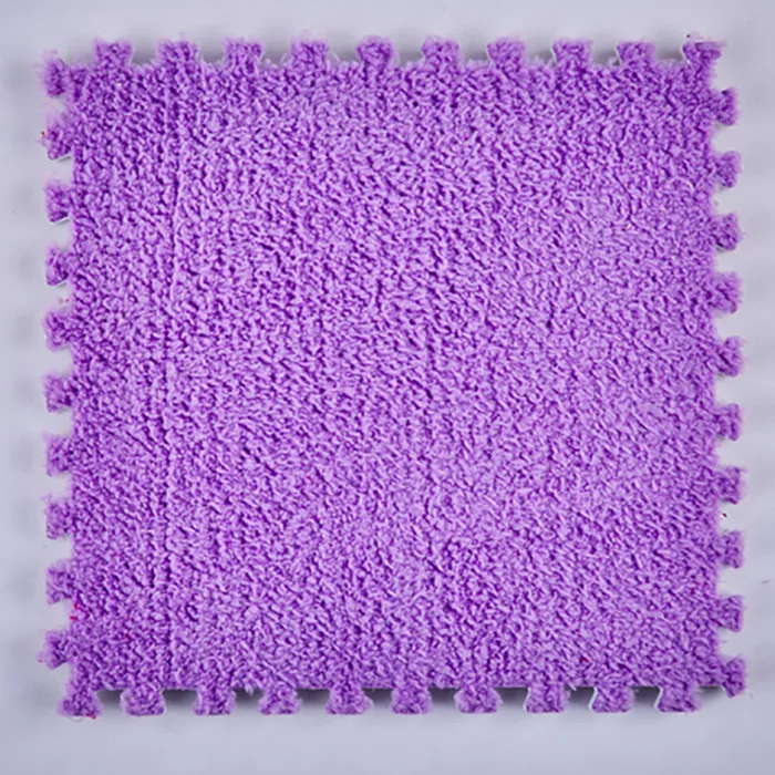 4/6/9 шт. 30*30 см квадратный коврик-пазл Короткие Плюшевые ботинки+ этиленвинилацетат(ЭВА) утолщаются коврики Звукоизолированные противоударный Водонепроницаемый сохранение тепла коврики - Цвет: Purple