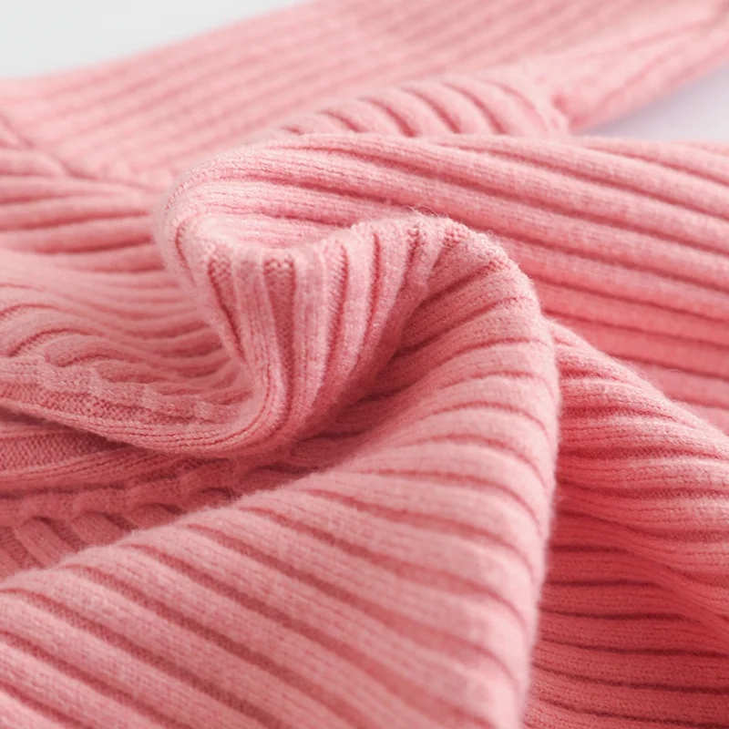 Sweet Ruffles Girls Sweater Knitted Solid Children Winter Sweater Turtleneck Long Sleeve Warm Pullover For Girls Girls Clothing (9)