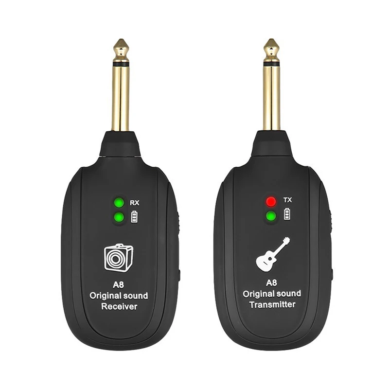 Wireless Audio Transmission Set With Receiver Transmitter For Electric Guitar Bass Violin