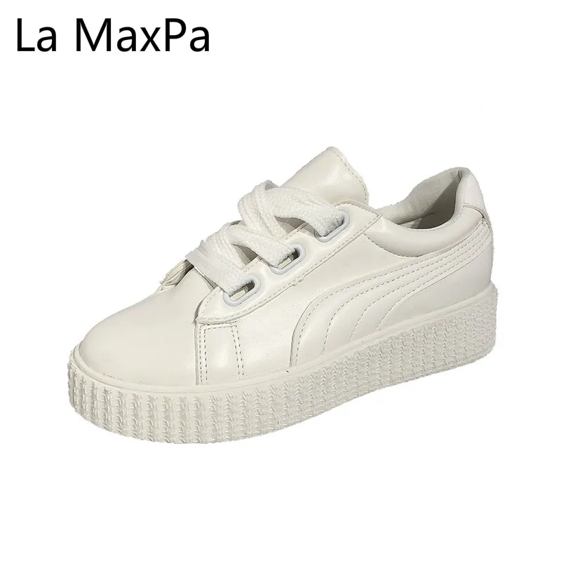 

Spring Summer New Women Shoes fashion Breathable Lace Up Round Headed Canvas Shoes Thick Soles Comfortable Casual White Shoes