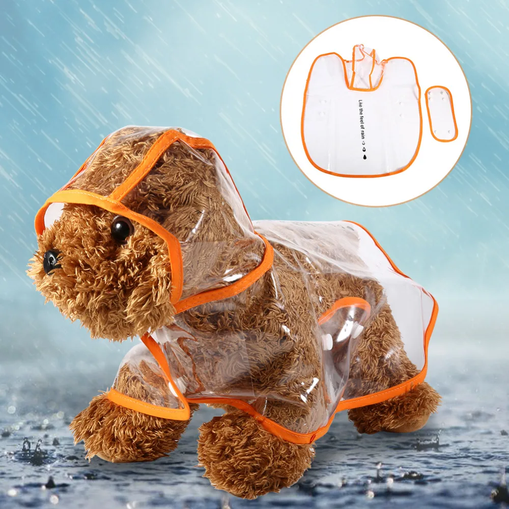 XS XL Puppy Dog Raincoats Jackets Transparent Pet Dogs Clothes Clear