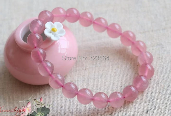 

Natural pink crystal bracelet 5A