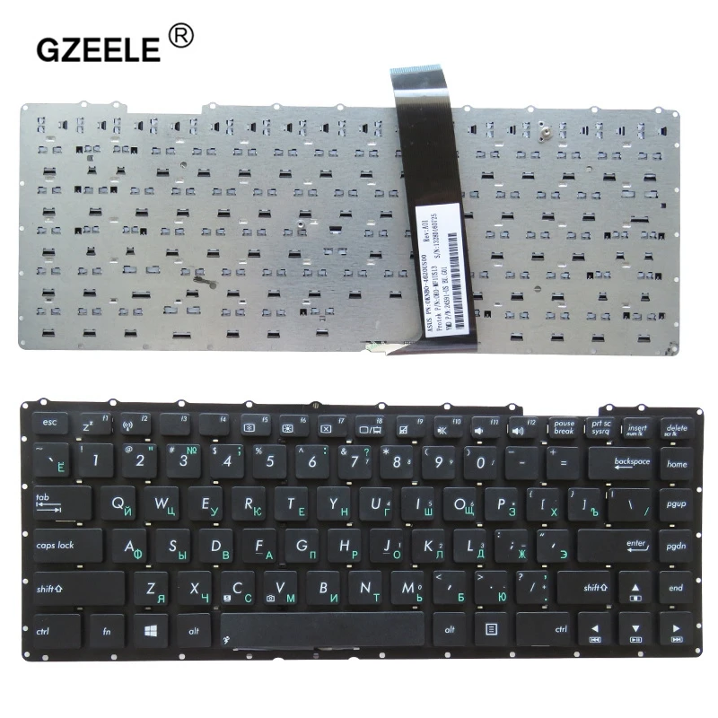 Русская клавиатура GZEELE для ASUS X401 X401A X401U F401A F401U Y481L Y481C F401 0KNB0 4109UK00 AEXJAE00010 MP 11L96GB 9202W