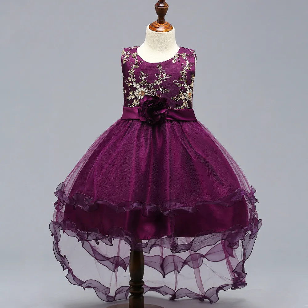 

MQATZ Children's Dress Girls Tail Wedding Dress Sequins Embroidered Princess Dress Fishtail Flower Girl Dress Ball Gown