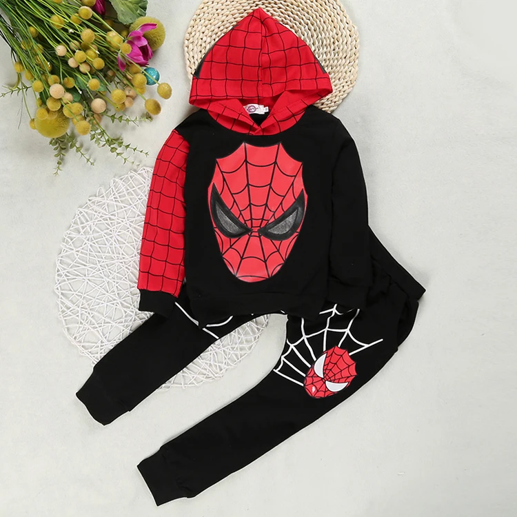 Boys Spiderman Clothing Sets Sport Suit For Boys Spring Cotton Spider Man Cosplay Costumes Kids Suits Children Clothing For 1-6Y