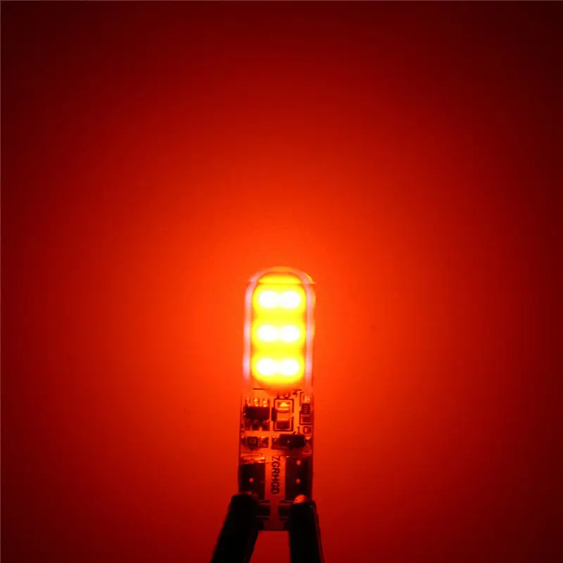 2pcs/set T10 W5W COB LED Car Silica Flash Strobe Width Light Bulb Orange