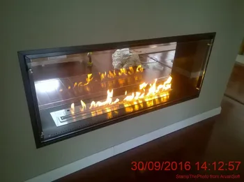 

48"Remote control built in electric bio ethanol ventless fireplace inserts