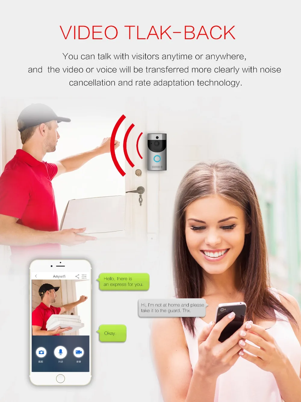 

waterproof IP68 Video Door Phone WiFi Smart Wireless Security Smart DoorBell for Home Security.