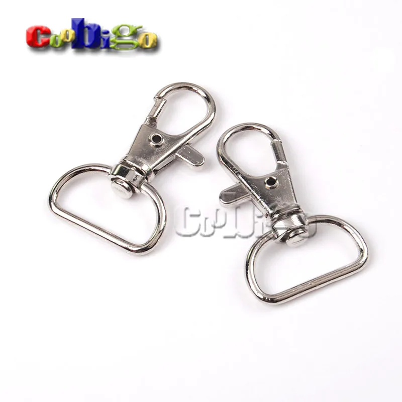 

10pcs 3/4"(20mm)Webbing Strap Matel Loster Clasps Snap Hooks Swivel Bag Parts & Accessories Nickel Plated KeyChain#FLQ059-C