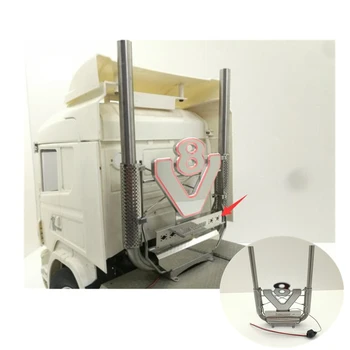 شراءطامية سكانيا Actros شاحنة V8 شعار العادم المعدات مجموعة أرفف الجمعية ل 1/14 Rc سكانيا نموذج R620 56323 R730 جرار مقطورة