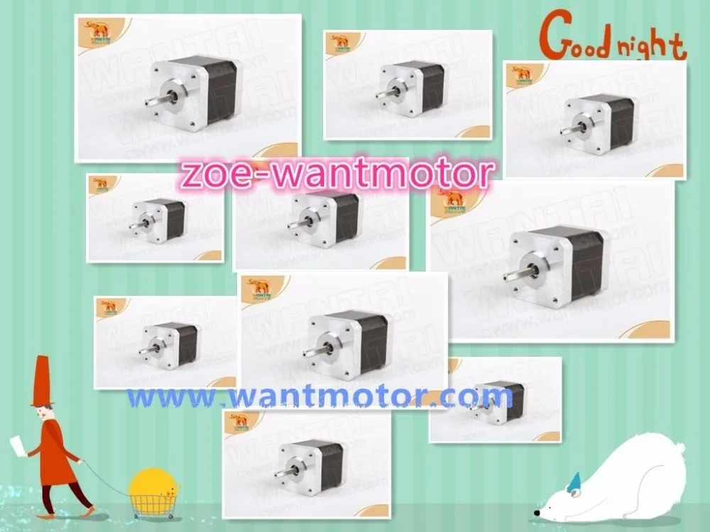 

EU&USA free!10PCS Nema 17 Wantai Stepper Motor,42BYGHW811L20P1-X2, 4800g.cm,2.5A ,flat shaft, 3D Reprap I3 Printer