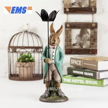 

Statue Simulation Animal Graceful Home Furnishing Rabbit Creative Bust Resin Action Figure Collectible Model Toy Q216