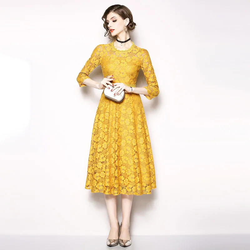 LARCI 2018 женское кружевное платье элегантные модные открытые Vestido деловые