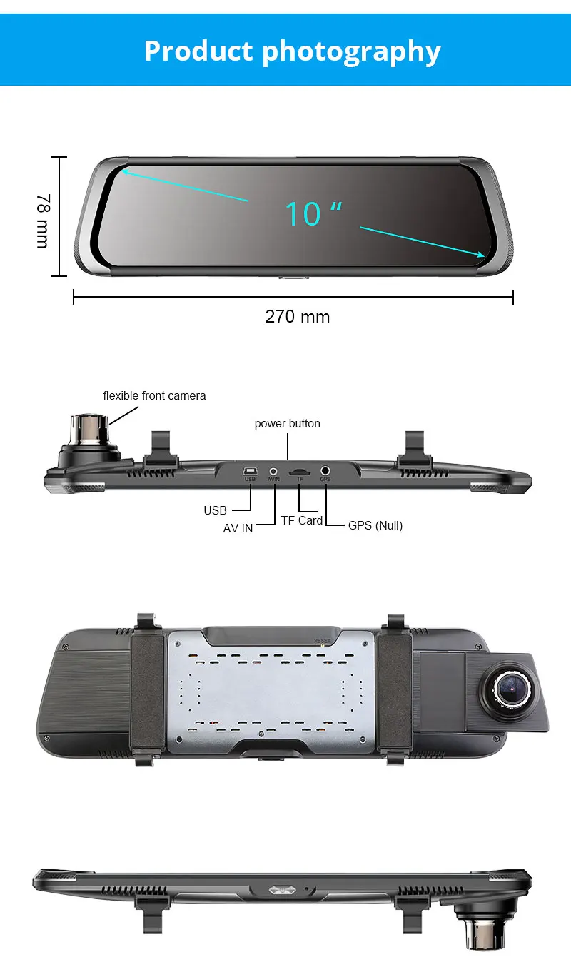 Jiluxing D05S 1080P Автомобильный видеорегистратор 10 дюймов с сенсорным экраном, автомобильные камеры, зеркало заднего вида, два объектива, видеорегистратор ночного видения, видеорегистратор, авто