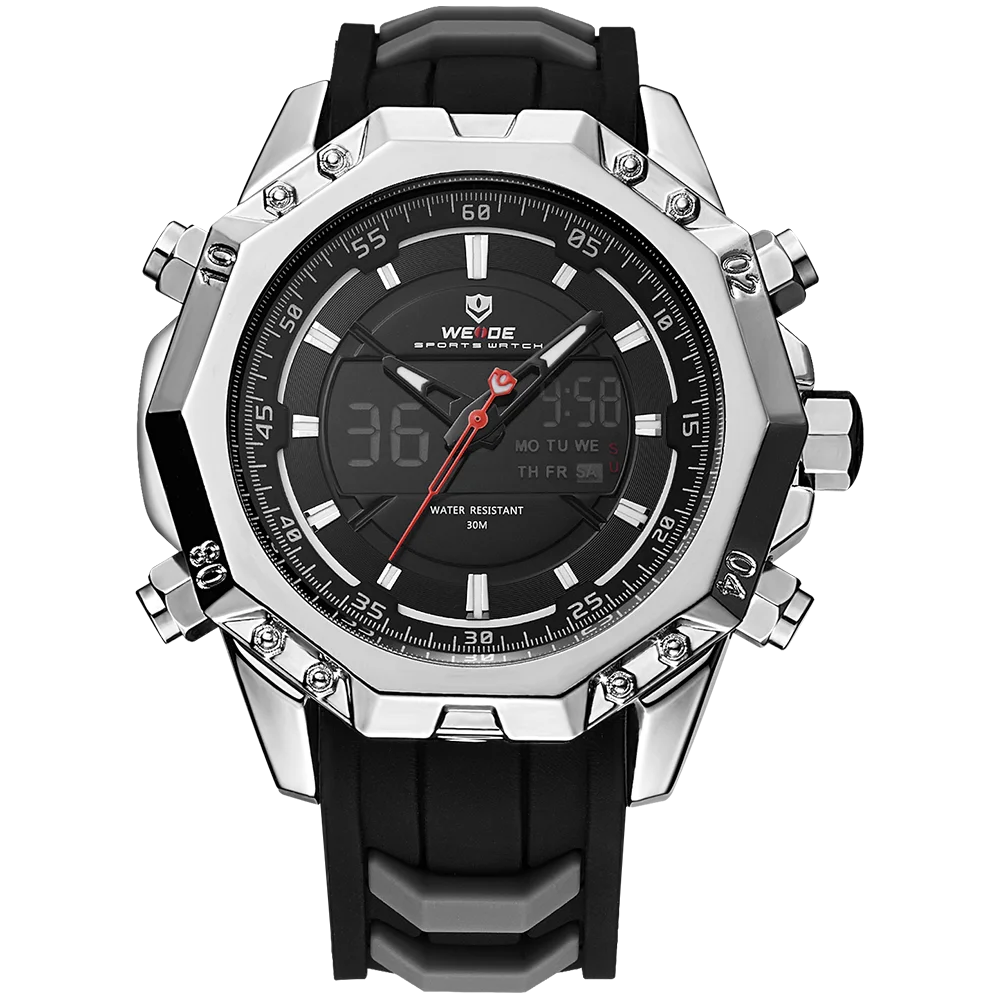 WEIDE Модные военные кварцевые мужские часы с большим циферблатом спортивные из