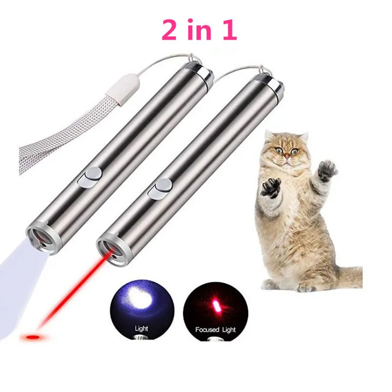 

Yooap Upgrade 2-In-1 LED Laser Pet Cat Toy&LED Light AAA Better Pen Red Dot Laser Light Toy Laser Sight Interactive Toy with Cat
