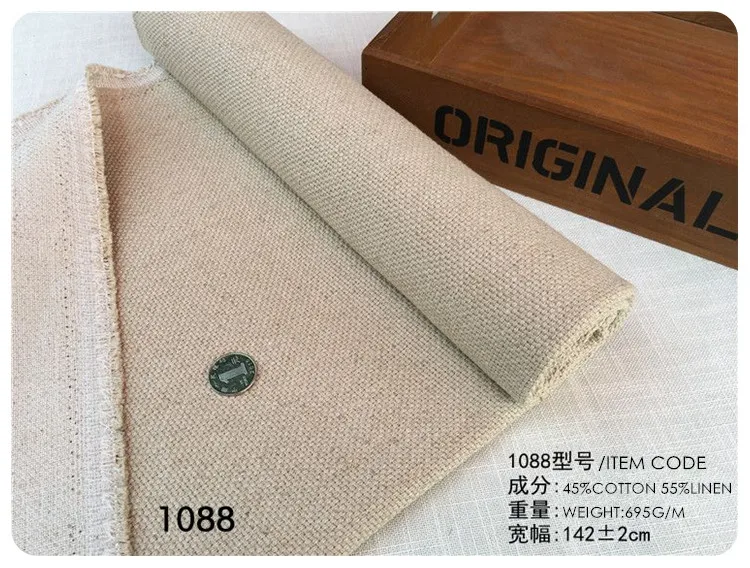Современная Тяжелая льняная хлопковая ткань, натуральная тканая обивка, сделай сам, экологичный чехол для дивана, ткань, ширина 145 см, продается по метру - Цвет: 1088