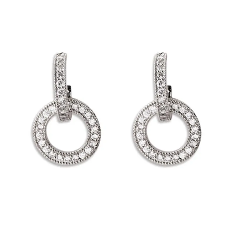 

925 sterling silver Stud earrings Geometry of the circle Set auger Women's fashion jewelry wholesale