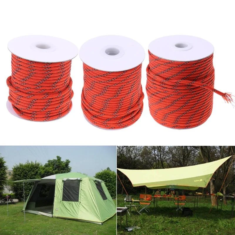 

Diameter 5 mm Reflective String Windproof Tent Rope Guy Camping Tent Camping Rope Reflective Guy Ropes for Tents 20m 30m 50m