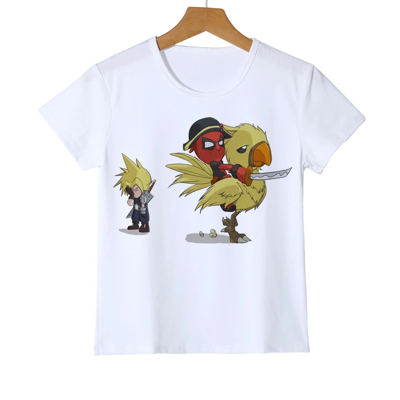 Модная Детская футболка с рисунками из мультфильмов новая детская футболка с дэдпулом футболки с принтом для мальчиков и девочек Kawai tee Y11-1 - Цвет: 7